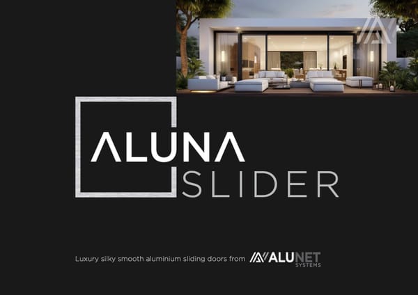 Aluna Slider – aluminium sliding doors brochure cover