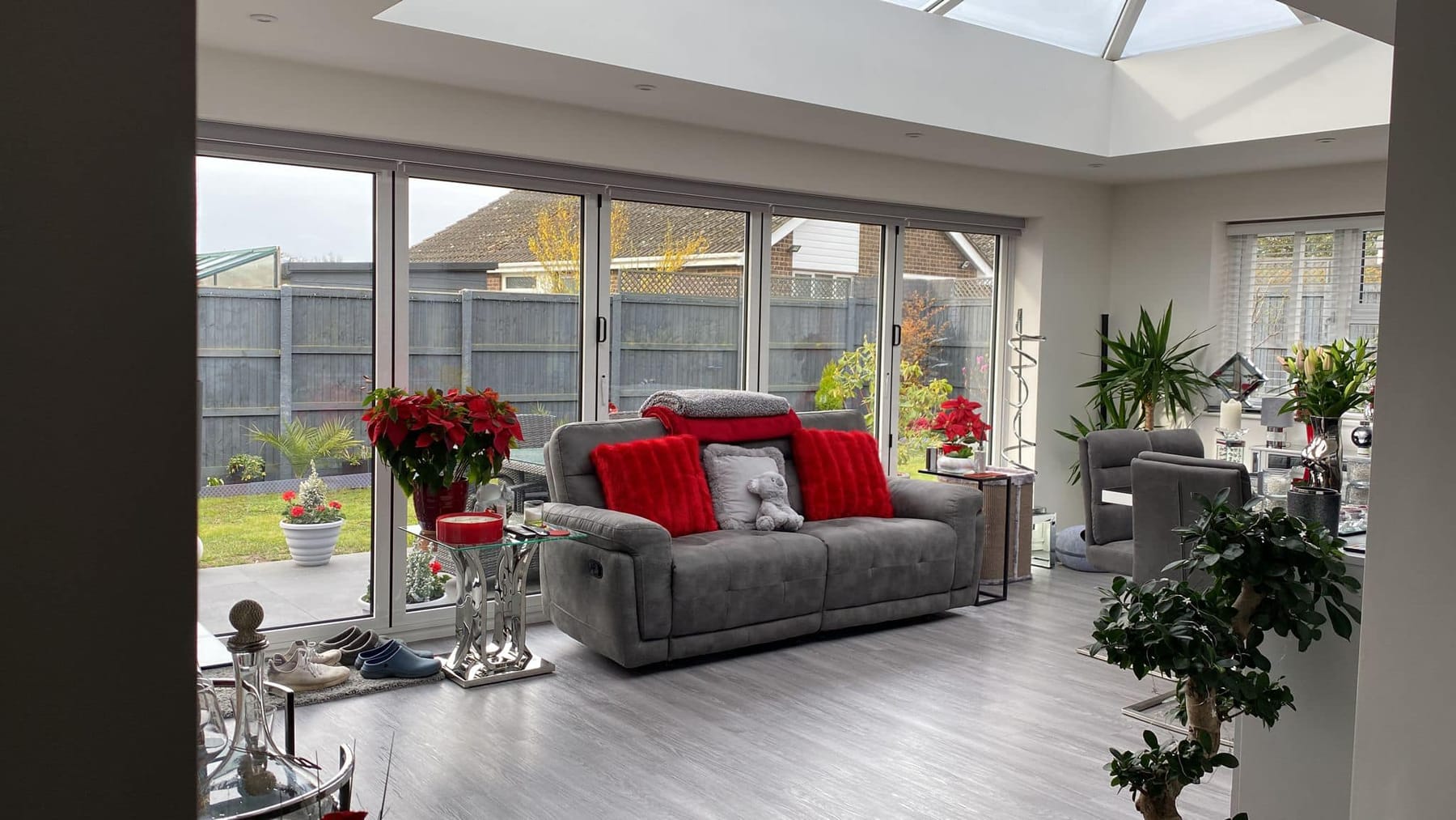 Orangery lounge interior with a roof lantern