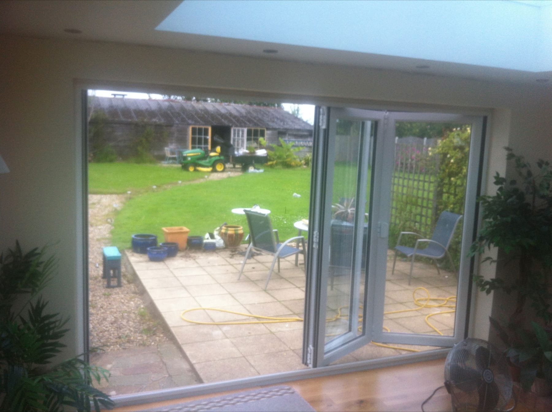 uPVC patio doors opened onto a garden in Walton-on-the-Naze, Essex